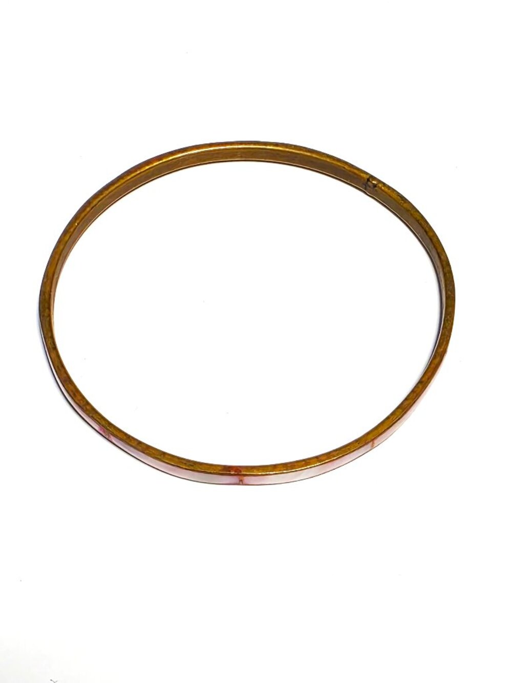 Inlaid pink Mother of Pearl bangle bracelet